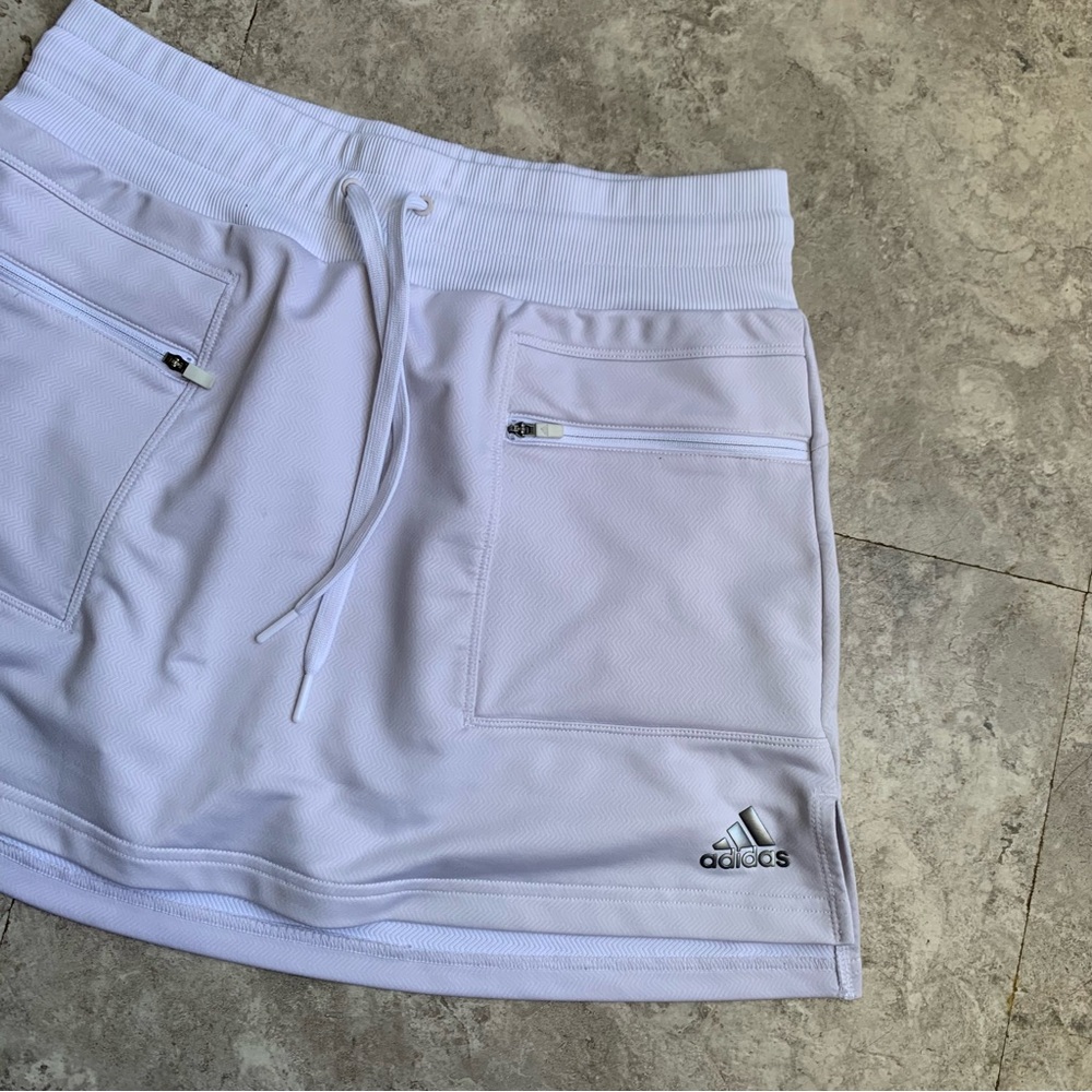 adidas Drawstring Athletic Skort with Zip Pockets - Picture 2 of 10